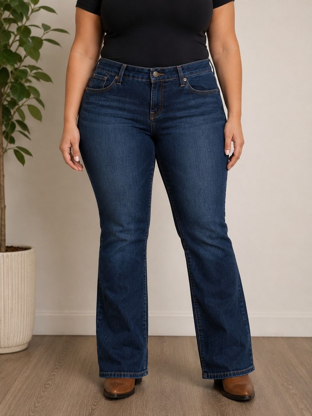 John B Stetson Classic Bootcut Jean Women’s Sz 10 Short Classic dark-wash Cotton